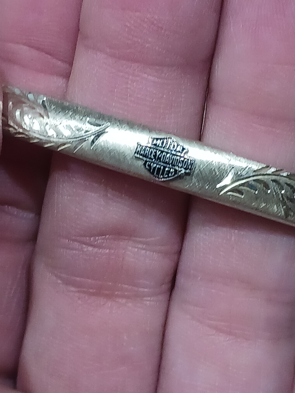 Vtg Designer 8in. 925 Sterling Silver Harley Davidson Hinged Bangle Bracelet - Picture 10 of 11